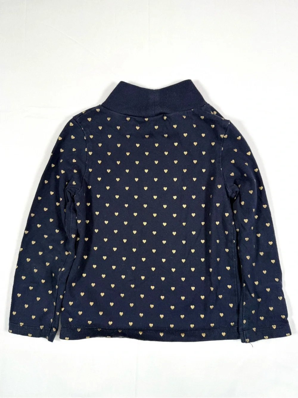 PETIT SÉZANE Girls Gold Heart Print‎ Mock Neck Top 3 Turtleneck Luxury Preppy
